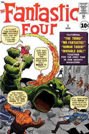 Fantastic Four #1 (Marvel Comics, 1961), CGC 7.0 graded comic book, Universal Blue label — front cover in its holder